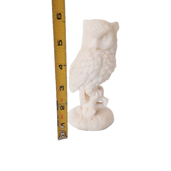 Vintage Signed A Santini White Alabaster Owl Sculpture Italy READ - Picture 9 of 9